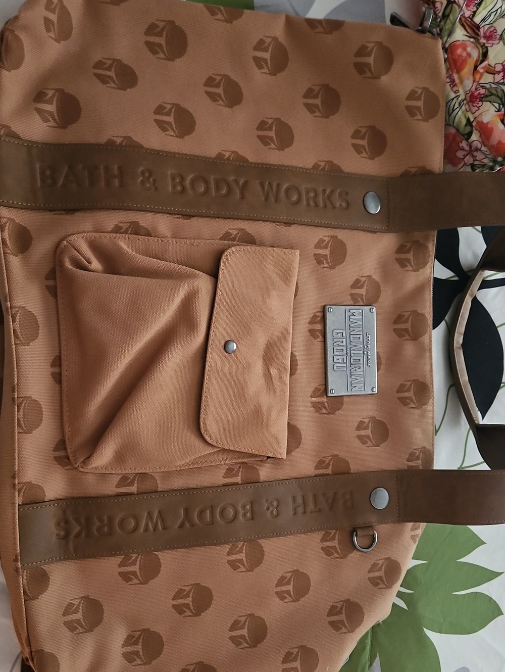Bath & Body Works Mandalorian Messenger Tan Logo Tote Bag